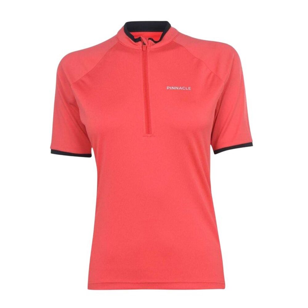 Pinnacle Womens/Ladies Half Zip Short-Sleeved Cycling Jersey / Coral
